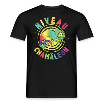 Niveau Chamäleon, Sarkastischer Spruch - Männer T-Shirt - Schwarz - Vorne - AI Model Male 178 light (178cm)