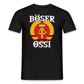 DDR Spruch, Ostdeutsch, Böser Ossi - Männer T-Shirt - Schwarz - Vorne - AI Model Male 178 light (178cm)
