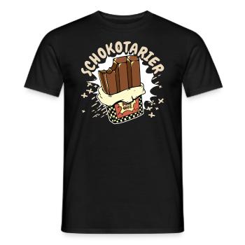 Chocolate, Cocoa & Chocolate Lovers, Schokotarians - Men's T-Shirt - black - Front - AI Model Male 178 light (178cm)