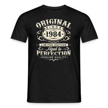 Original 1984 Retro Birthday Gift - Men's T-Shirt - black - Front - AI Model Male 178 light (178cm)