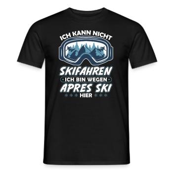 Je ne peux pas skier, je le fais à cause de l’après-ski - T-shirt homme - noir - Devant - AI Model Male 178 light (178cm)