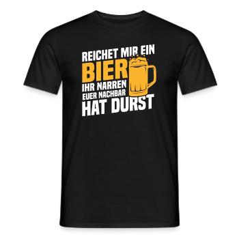 Reichet mir ein bier, Nachbar hat durst - Männer T-Shirt - Schwarz - Vorne - AI Model Male 178 light (178cm)