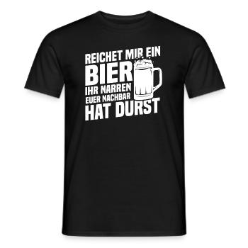 Reichet mir ein bier, Nachbar hat durst - Männer T-Shirt - Schwarz - Vorne - AI Model Male 178 light (178cm)