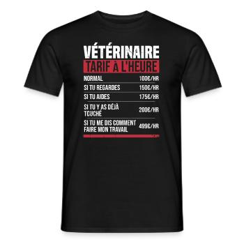 Tierarzt Stundensatz Humor Geschenkidee - Männer T-Shirt - Schwarz - Vorne - AI Model Male 178 light (178cm)