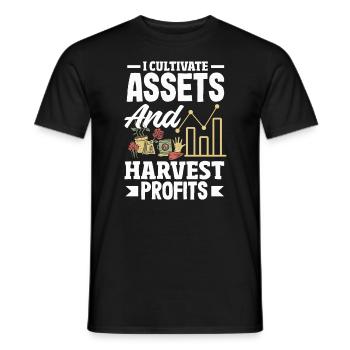 Cultiver les actifs Récolter les bénéfices Finance Jardinier - T-shirt homme - noir - Devant - AI Model Male 178 light (178cm)