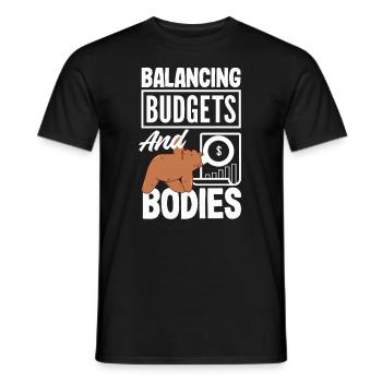 Balancing Budgets And Bodies Fitness Finance - Männer T-Shirt - Schwarz - Vorne - AI Model Male 178 light (178cm)
