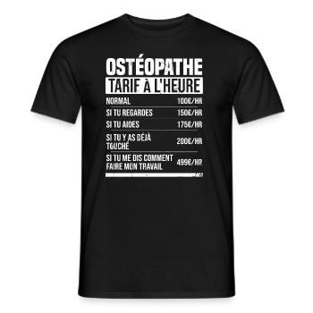Osteopath hourly rate gift idea humor - Men's T-Shirt - black - Front - AI Model Male 178 light (178cm)