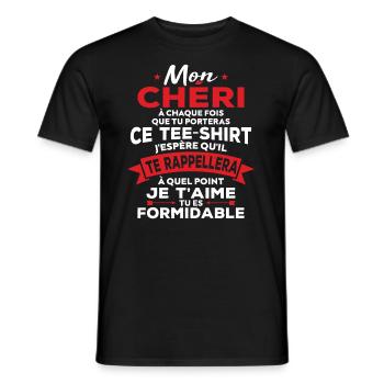 My darling I love you you're great - Men's T-Shirt - black - Front - AI Model Male 178 light (178cm)