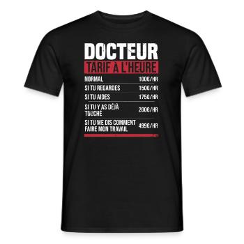 Doktor Stundensatz Humor Geschenkidee - Männer T-Shirt - Schwarz - Vorne - AI Model Male 178 light (178cm)