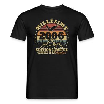 2006 Jahrgang perfekt gereift - Männer T-Shirt - Schwarz - Vorne - AI Model Male 178 light (178cm)