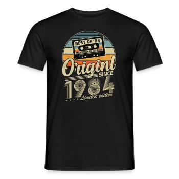 Original seit 1984 Vintage Geburtstagsgeschenk - Männer T-Shirt - Schwarz - Vorne - AI Model Male 178 light (178cm)