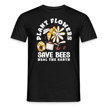 Beekeeper Heartbeat Honeycomb Love Pollination - Men's T-Shirt - black - Front - AI Model Male 178 light (178cm)