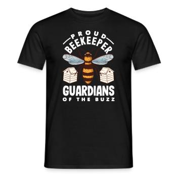 Beekeeper Heartbeat Honeycomb Love Pollination - Men's T-Shirt - black - Front - AI Model Male 178 light (178cm)