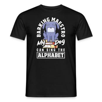 Chiot mélodique Virtuose Alphabet drôle Chien chanteur - T-shirt homme - noir - Devant - AI Model Male 178 light (178cm)