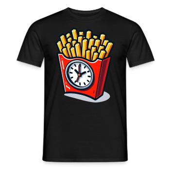 C’est l’heure des frites, de la restauration rapide - T-shirt homme - noir - Devant - AI Model Male 178 light (178cm)