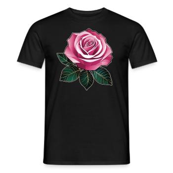 Pink Rose II - T-shirt homme - noir - Devant - AI Model Male 178 light (178cm)