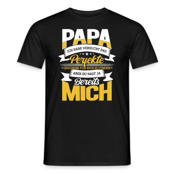 Papa J’ai essayé le cadeau parfait Papa - T-shirt homme - noir - Devant - AI Model Male 178 light (178cm)