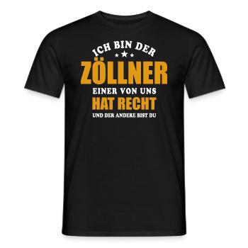 Ich bin der Zöllner - einer von uns hat Recht - Männer T-Shirt - Schwarz - Vorne - AI Model Male 178 light (178cm)