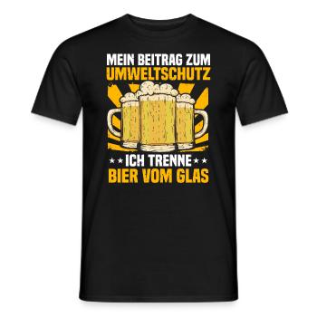 Bier Umweltschutz Trenne Bier vom Glas, - Männer T-Shirt - Schwarz - Vorne - AI Model Male 178 light (178cm)