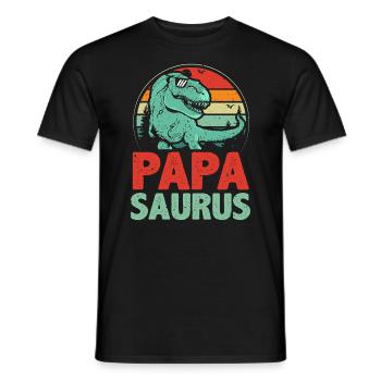 Papa Saurus, dinosaure papa cadeau pour papa - T-shirt homme - noir - Devant - AI Model Male 178 light (178cm)