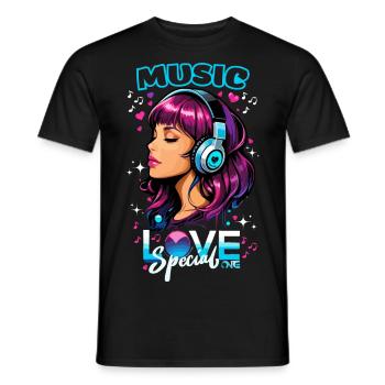 Liebesmusik - Musikfan - Liebesfrequenz - Männer T-Shirt - Schwarz - Vorne - AI Model Male 178 light (178cm)