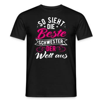 Meilleure soeur du monde, cadeau pour soeur - T-shirt homme - noir - Devant - AI Model Male 178 light (178cm)