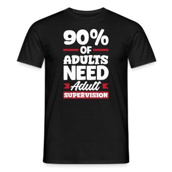 Adulte supervisé Humour Adulte léger - T-shirt homme - noir - Devant - AI Model Male 178 light (178cm)