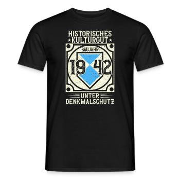 Baujahr 1942 Geboren, Geburtstag Jahrgang 1942 - Männer T-Shirt - Schwarz - Vorne - AI Model Male 178 light (178cm)