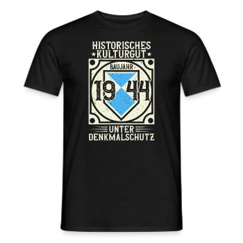 Baujahr 1944 Geboren, Geburtstag Jahrgang 1944 - Männer T-Shirt - Schwarz - Vorne - AI Model Male 178 light (178cm)