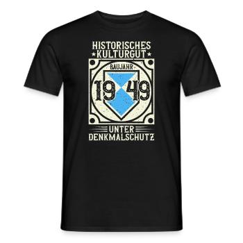 Baujahr 1949 Geboren, Geburtstag Jahrgang 1949 - Männer T-Shirt - Schwarz - Vorne - AI Model Male 178 light (178cm)