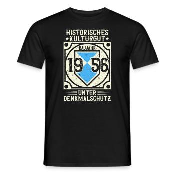 Baujahr 1956 Geboren, Geburtstag Jahrgang 1956 - Männer T-Shirt - Schwarz - Vorne - AI Model Male 178 light (178cm)