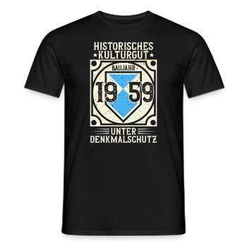 Baujahr 1959 Geboren, Geburtstag Jahrgang 1959 - Männer T-Shirt - Schwarz - Vorne - AI Model Male 178 light (178cm)
