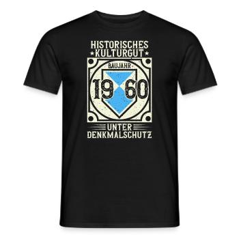 Baujahr 1960 Geboren, Geburtstag Jahrgang 1960 - Männer T-Shirt - Schwarz - Vorne - AI Model Male 178 light (178cm)