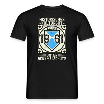 Construit en 1961 Né, né en 1961 - T-shirt homme - noir - Devant - AI Model Male 178 light (178cm)