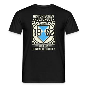 Baujahr 1962 Geboren, Geburtstag Jahrgang 1962 - Männer T-Shirt - Schwarz - Vorne - AI Model Male 178 light (178cm)