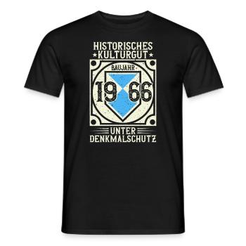 Baujahr 1966 Geboren, Geburtstag Jahrgang 1966 - Männer T-Shirt - Schwarz - Vorne - AI Model Male 178 light (178cm)