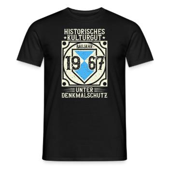 Baujahr 1967 Geboren, Geburtstag Jahrgang 1967 - Männer T-Shirt - Schwarz - Vorne - AI Model Male 178 light (178cm)