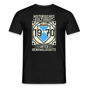 Baujahr 1970 Geboren, Geburtstag Jahrgang 1970 - Männer T-Shirt - Schwarz - Vorne - AI Model Male 178 light (178cm)