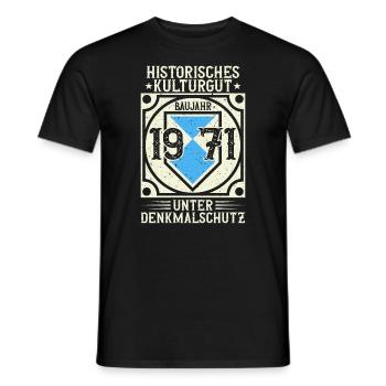 Baujahr 1971 Geboren, Geburtstag Jahrgang 1971 - Männer T-Shirt - Schwarz - Vorne - AI Model Male 178 light (178cm)