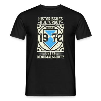 Baujahr 1972 Geboren, Geburtstag Jahrgang 1972 - Männer T-Shirt - Schwarz - Vorne - AI Model Male 178 light (178cm)