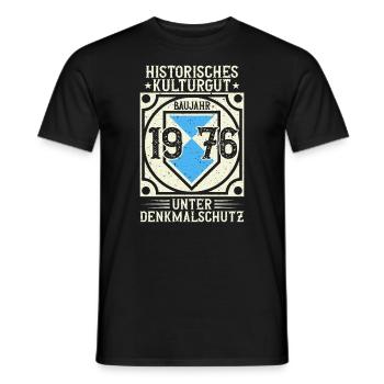 Baujahr 1976 Geboren, Geburtstag Jahrgang 1976 - Männer T-Shirt - Schwarz - Vorne - AI Model Male 178 light (178cm)