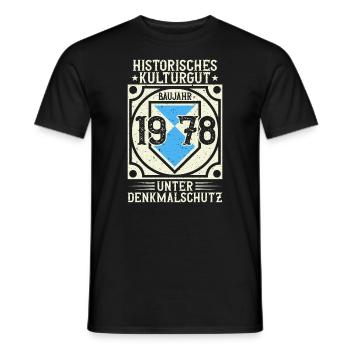 Baujahr 1978 Geboren, Geburtstag Jahrgang 1978 - Männer T-Shirt - Schwarz - Vorne - AI Model Male 178 light (178cm)