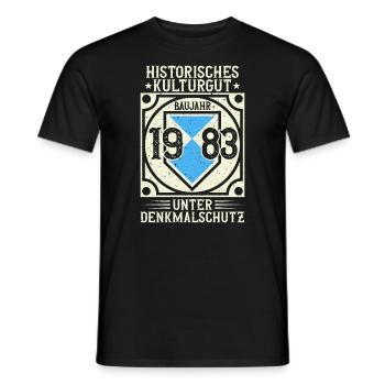 Baujahr 1983 Geboren, Geburtstag Jahrgang 1983 - Männer T-Shirt - Schwarz - Vorne - AI Model Male 178 light (178cm)
