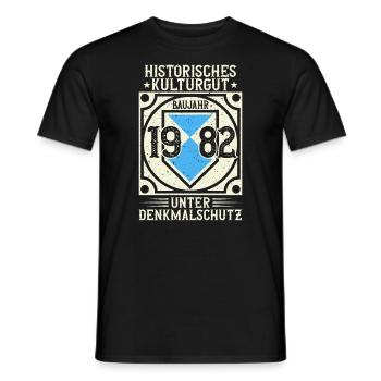Baujahr 1982 Geboren, Geburtstag Jahrgang 1982 - Männer T-Shirt - Schwarz - Vorne - AI Model Male 178 light (178cm)