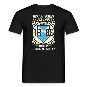 Baujahr 1986 Geboren, Geburtstag Jahrgang 1986 - Männer T-Shirt - Schwarz - Vorne - AI Model Male 178 light (178cm)