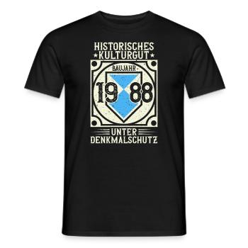 Baujahr 1988 Geboren, Geburtstag Jahrgang 1988 - Männer T-Shirt - Schwarz - Vorne - AI Model Male 178 light (178cm)