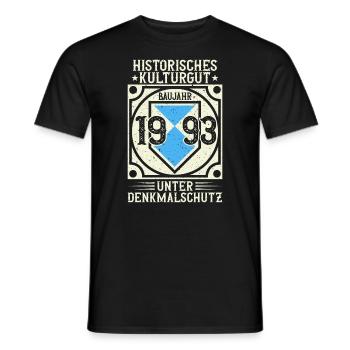 Baujahr 1993 Geboren, Geburtstag Jahrgang 1993 - Männer T-Shirt - Schwarz - Vorne - AI Model Male 178 light (178cm)