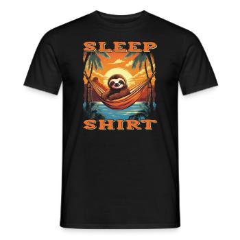Relax with our "sleep sloth" design - Men's T-Shirt - black - Front - AI Model Male 178 light (178cm)