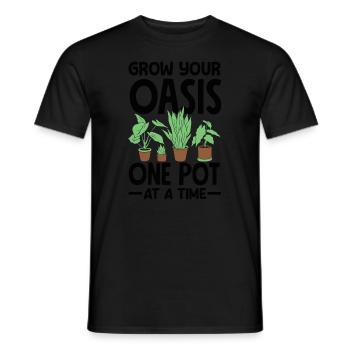 Talking to Plants is Essential Urban Gardener - Men's T-Shirt - black - Front - AI Model Male 178 light (178cm)