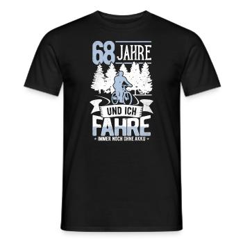 68. Geburtstag Fahrrad, Fahrradfahrer, 68 Jahre - Männer T-Shirt - Schwarz - Vorne - AI Model Male 178 light (178cm)